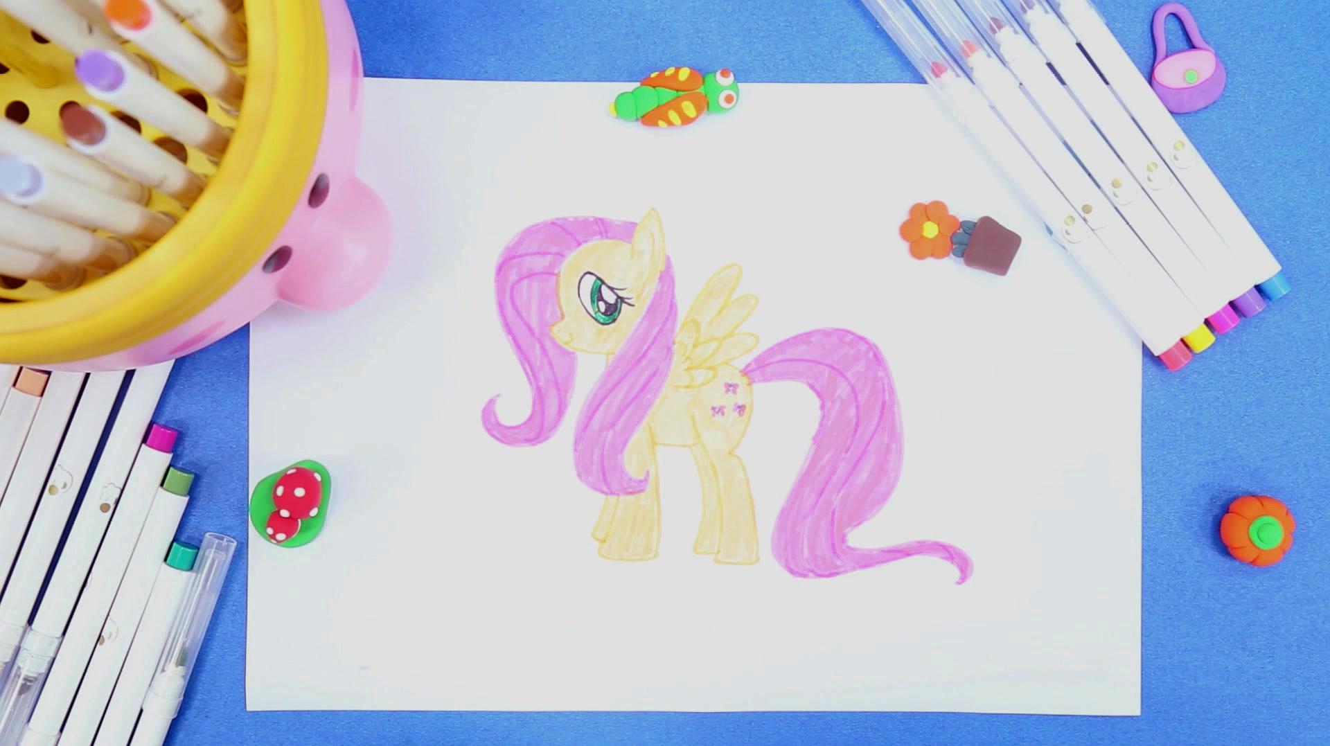 亲宝儿童画:小马宝莉柔柔简笔画怎么画,简单画