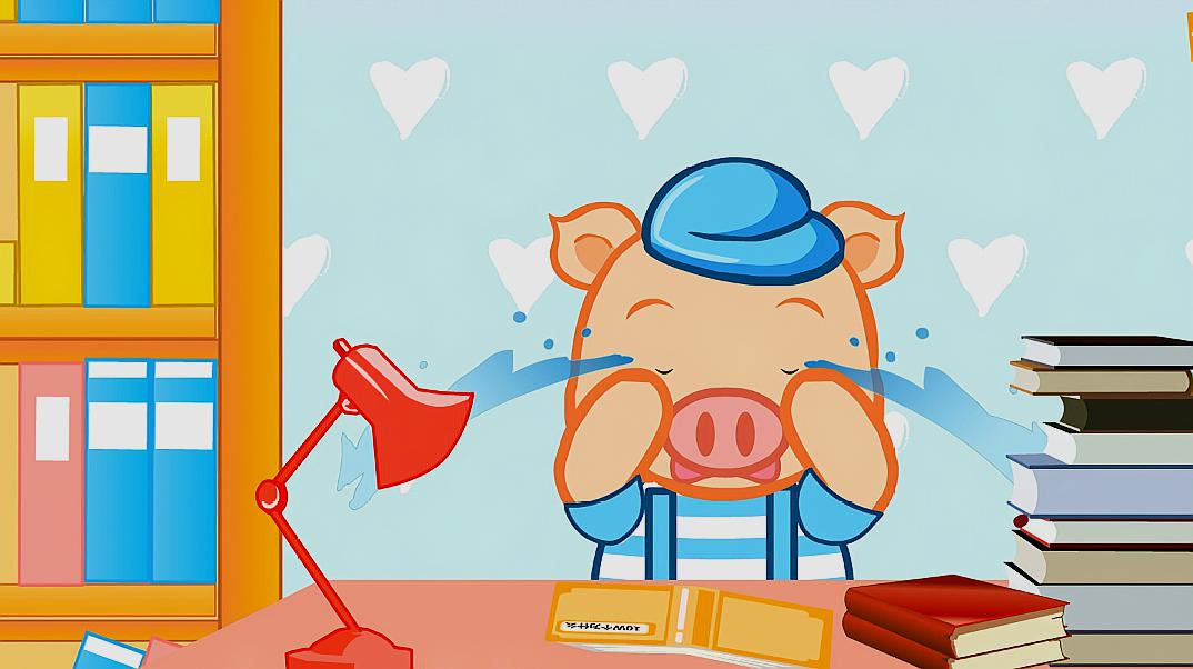 嘟拉动物故事 懒小猪要学习,努力学习,天天向上!