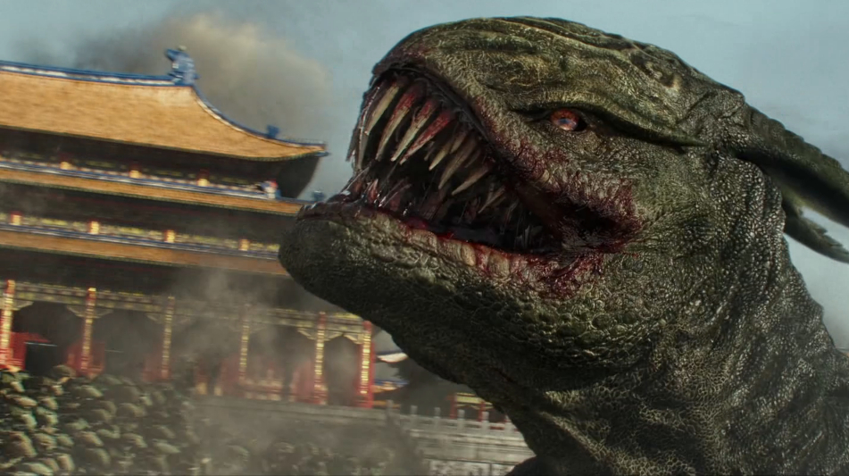 长城:男子射火药被怪物打偏后,继续上楼找机会"射箭"