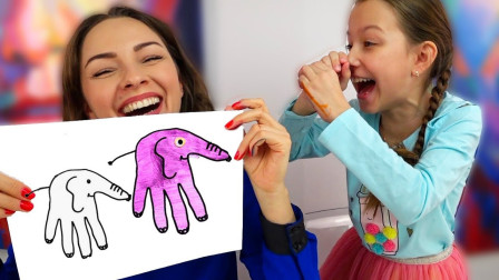 萌宝妈妈用手指画出蜻蜓?趣味玩具故事