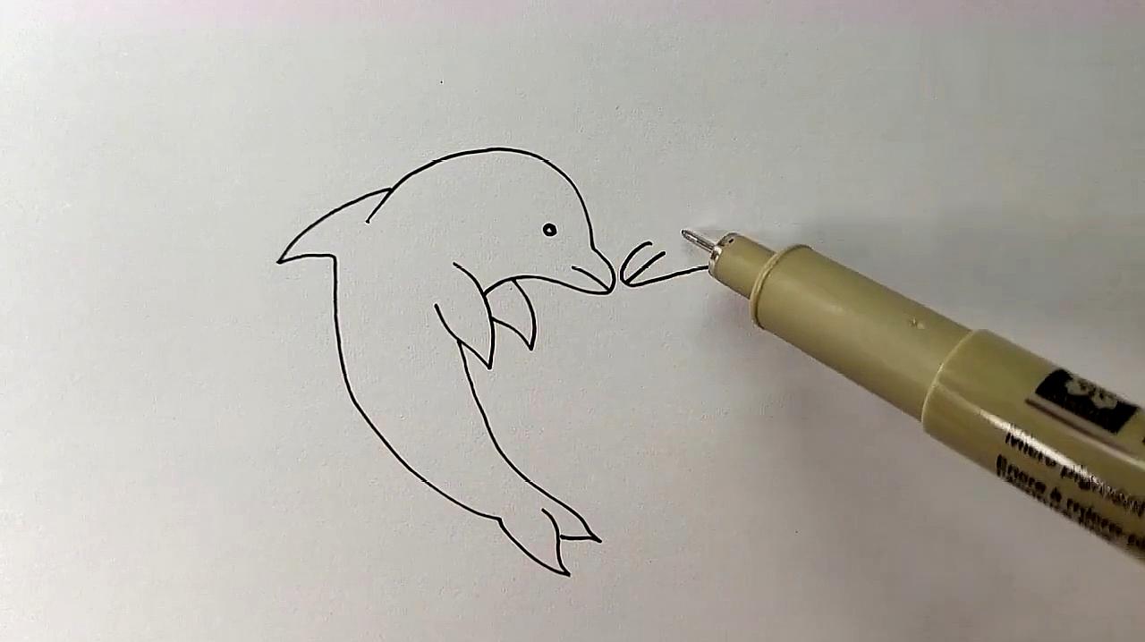 可爱的海豚怎么画?