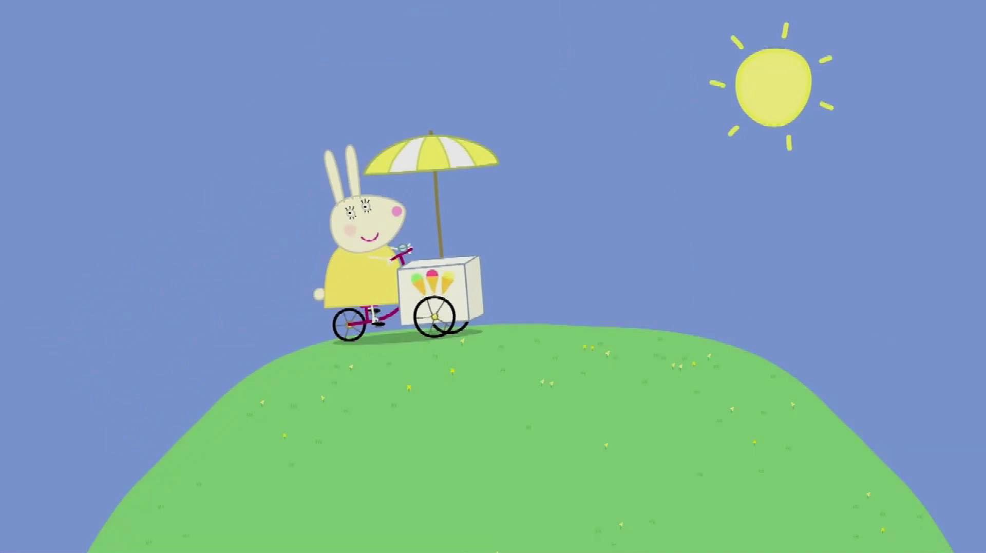 小猪佩奇简笔画:兔子小姐卖冰淇淋
