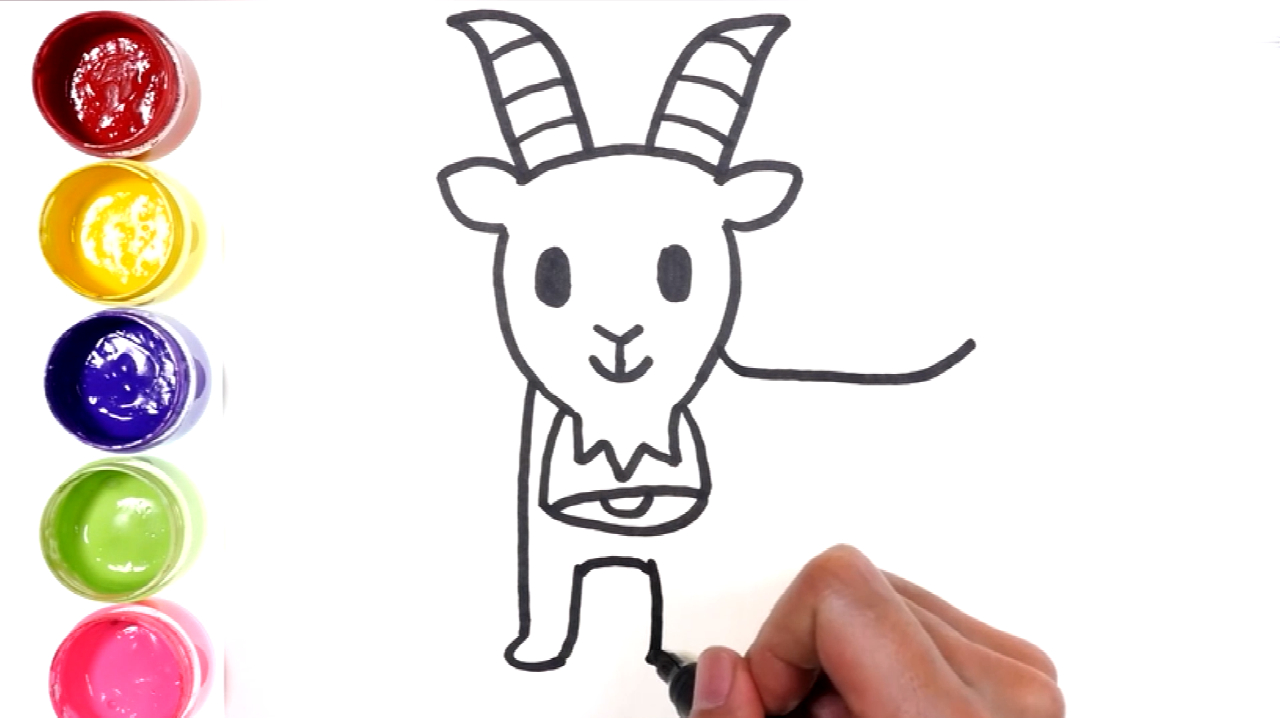 小山羊简笔画,简笔画山羊,教你如何画农场动物