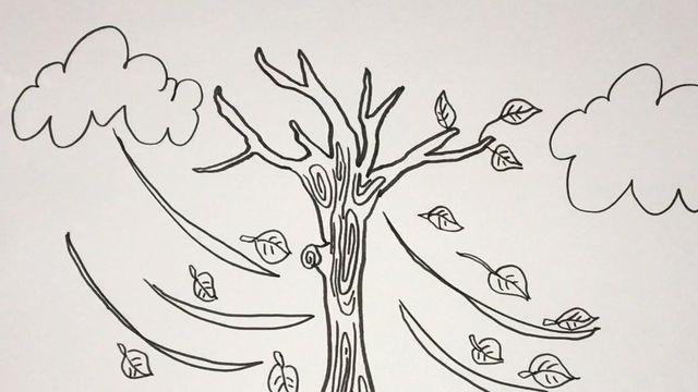 落叶树简笔画简单图片