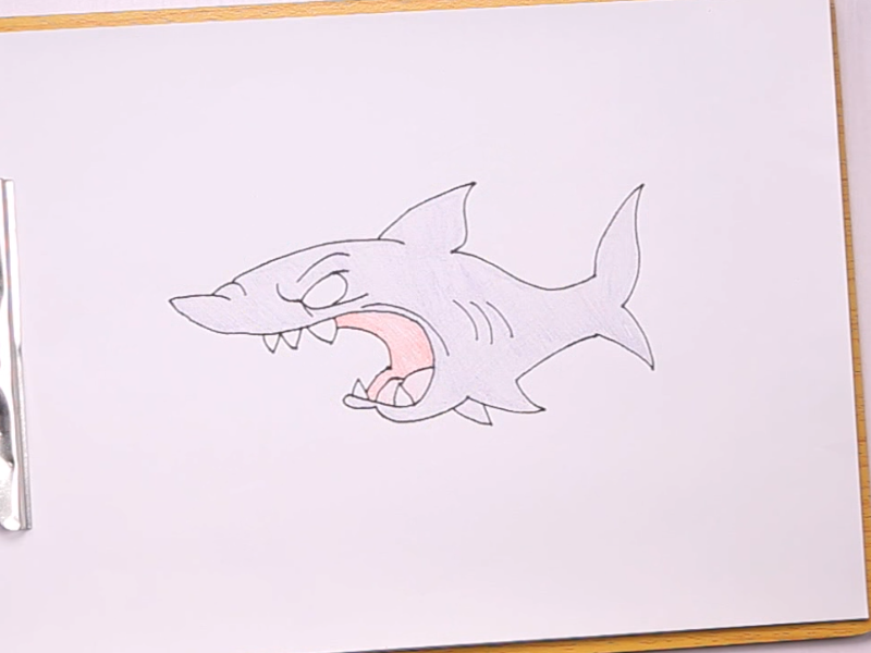 简笔画鲨鱼