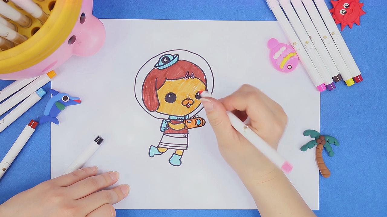 亲宝儿童画:海底小纵队达西西简笔画简单画 小纵队达西西怎么画