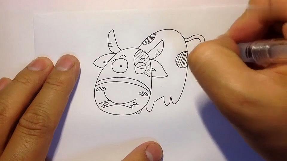 牛最简单的画法,教你简单又好学的小牛的简笔画