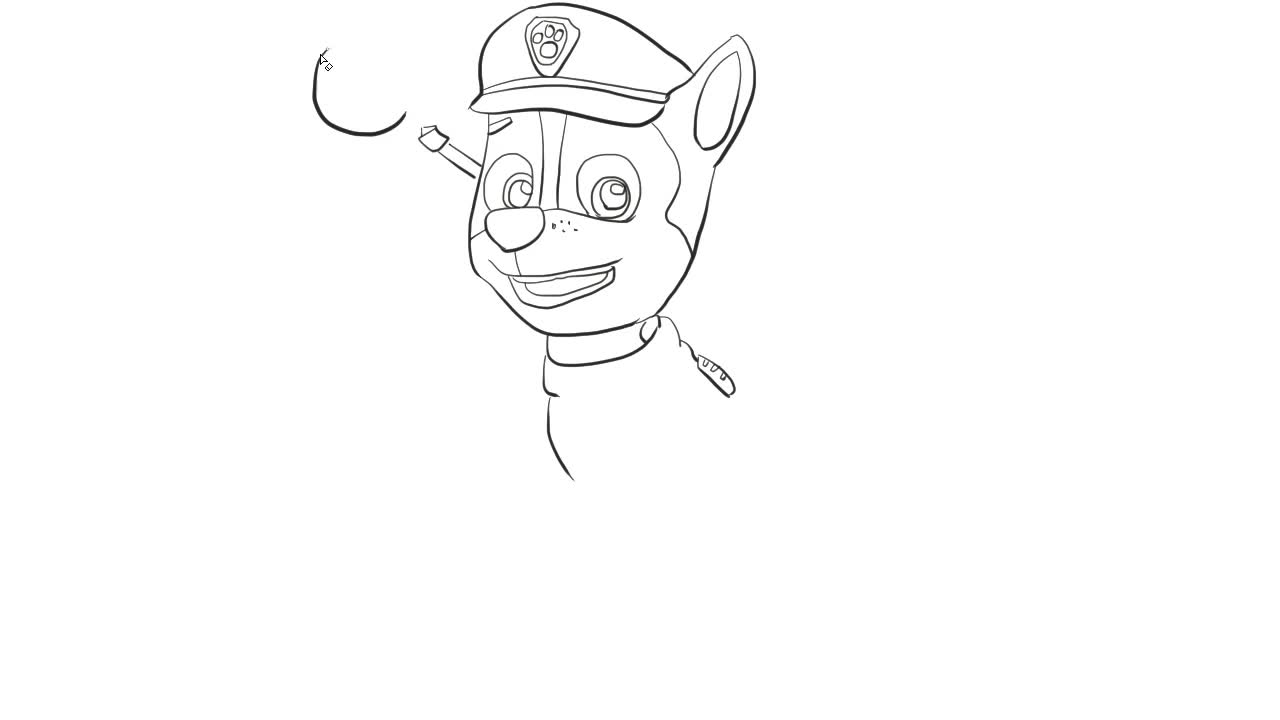 汪汪队立大功之可爱的阿奇儿童卡通简笔画