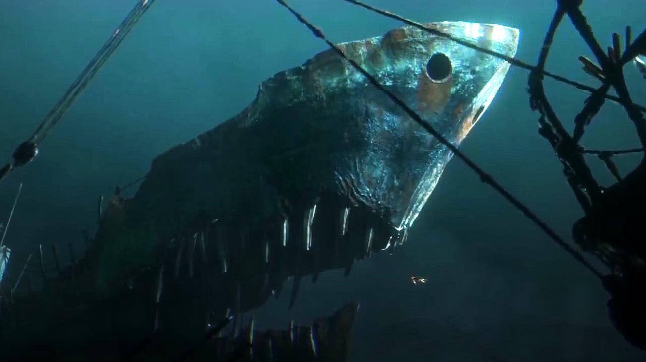 一部特效震撼科幻片,海洋被工业污染,鱼类集体变异机械化!