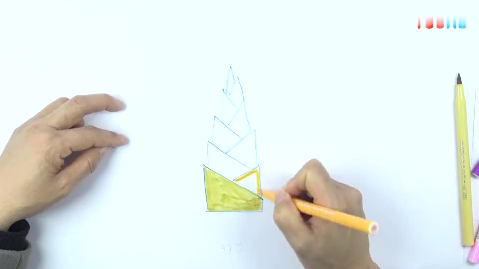 怎么画竹笋 儿童绘画 学习儿童色彩 儿童简笔画 填色