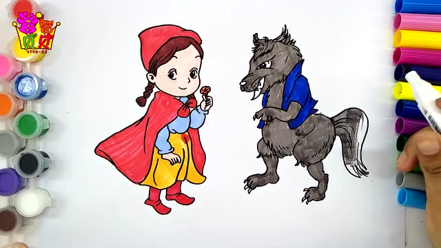 大灰狼和小红帽简笔画图片