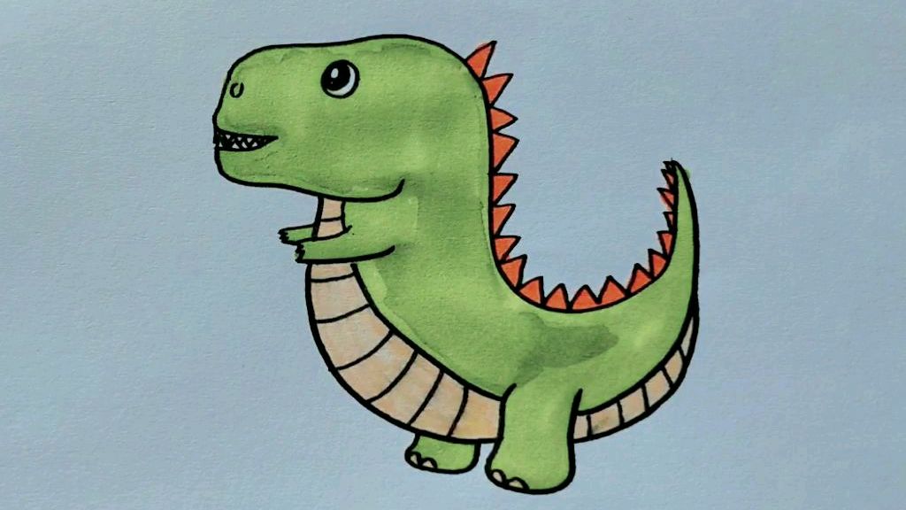 教你恐龙的画法,简单又可爱!