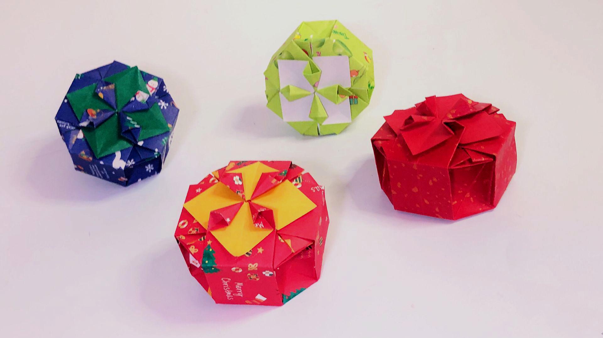 折纸教程:漂亮的八角盒,居然用一张纸就做出来啦
