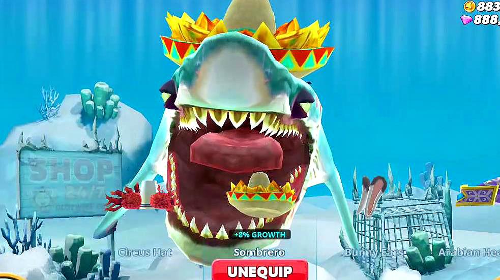饥饿鲨世界:僵尸鲨的血盆大口,你看得出有几颗牙齿吗?