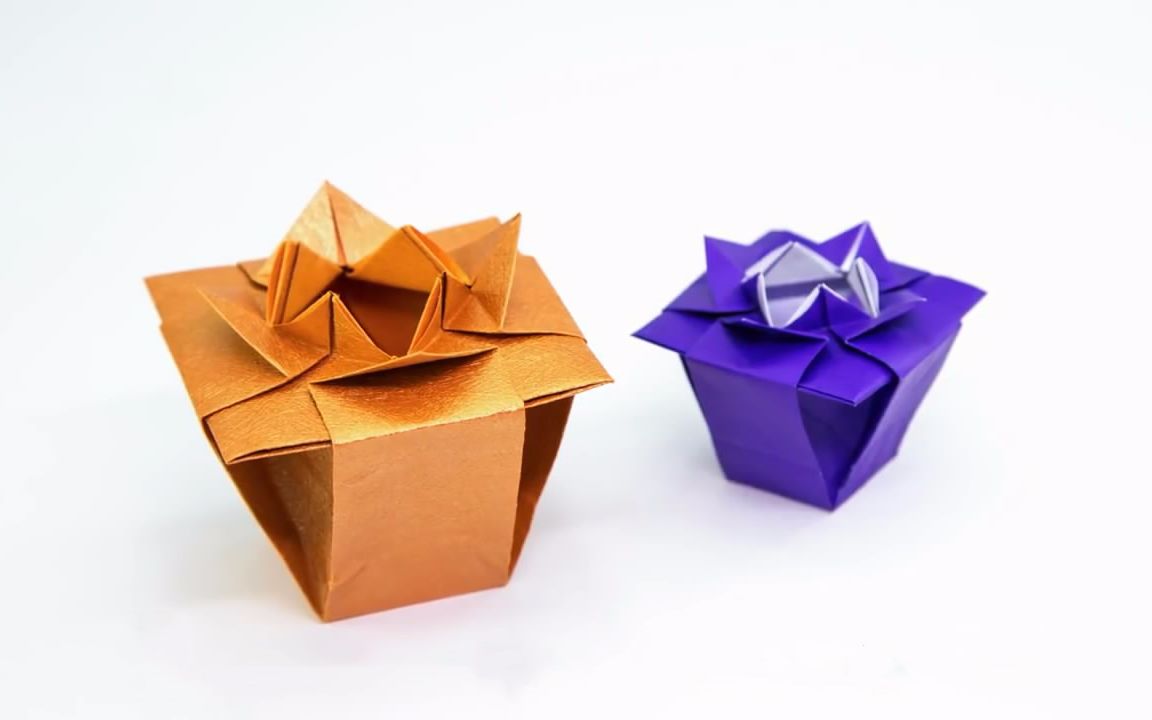 花瓶折纸教程,可以花儿一个家!