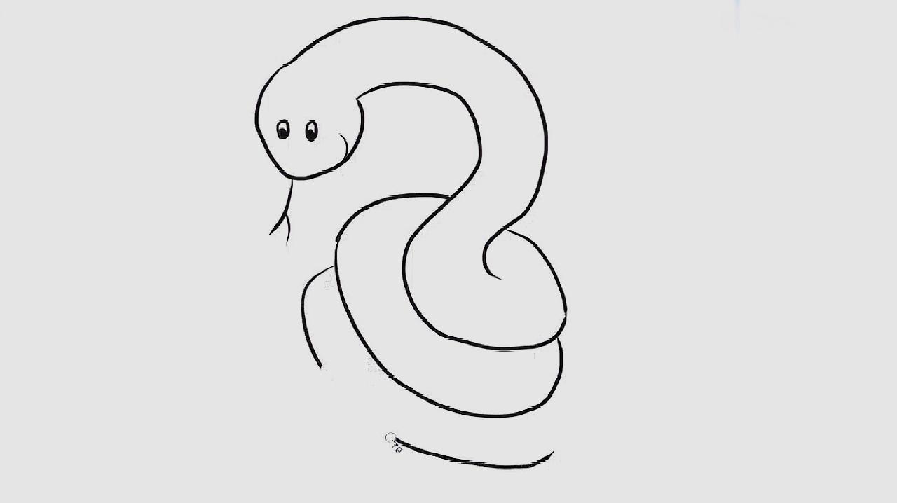 1蛇简笔画教程1  02:10  来源:好看视频-幼儿园卡通画,教你动物简笔