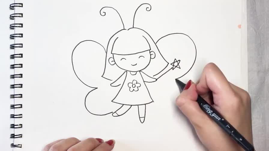 儿童简笔画教程|可爱的花仙子小精灵,好看又好画