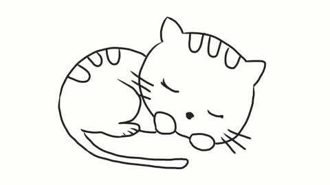 古灵精怪的猫咪简笔画,太可爱了!