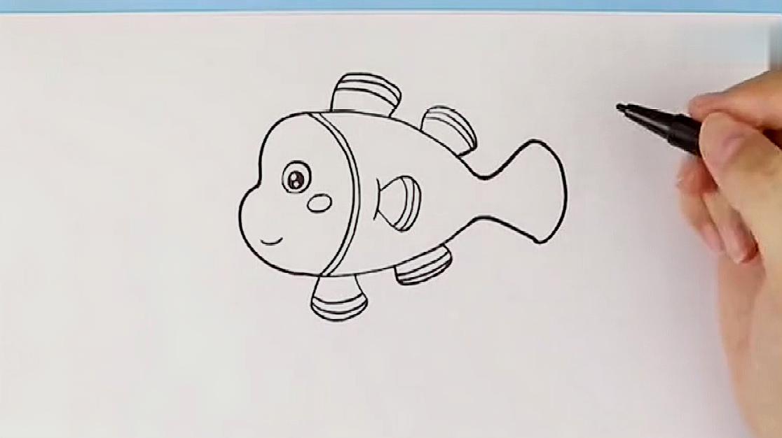 3灵动的小丑鱼的画法  02:43  来源:好看视频-小丑鱼简笔画,超级简单