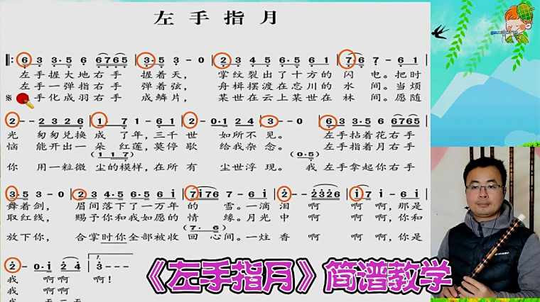 左手指月简谱双手弹唱 百度