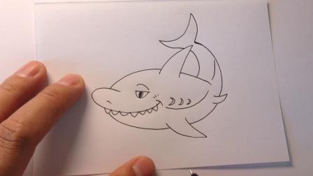 3微笑的鲨鱼简笔画画法  01:08  来源:百度经验-鲨鱼简笔画怎么画