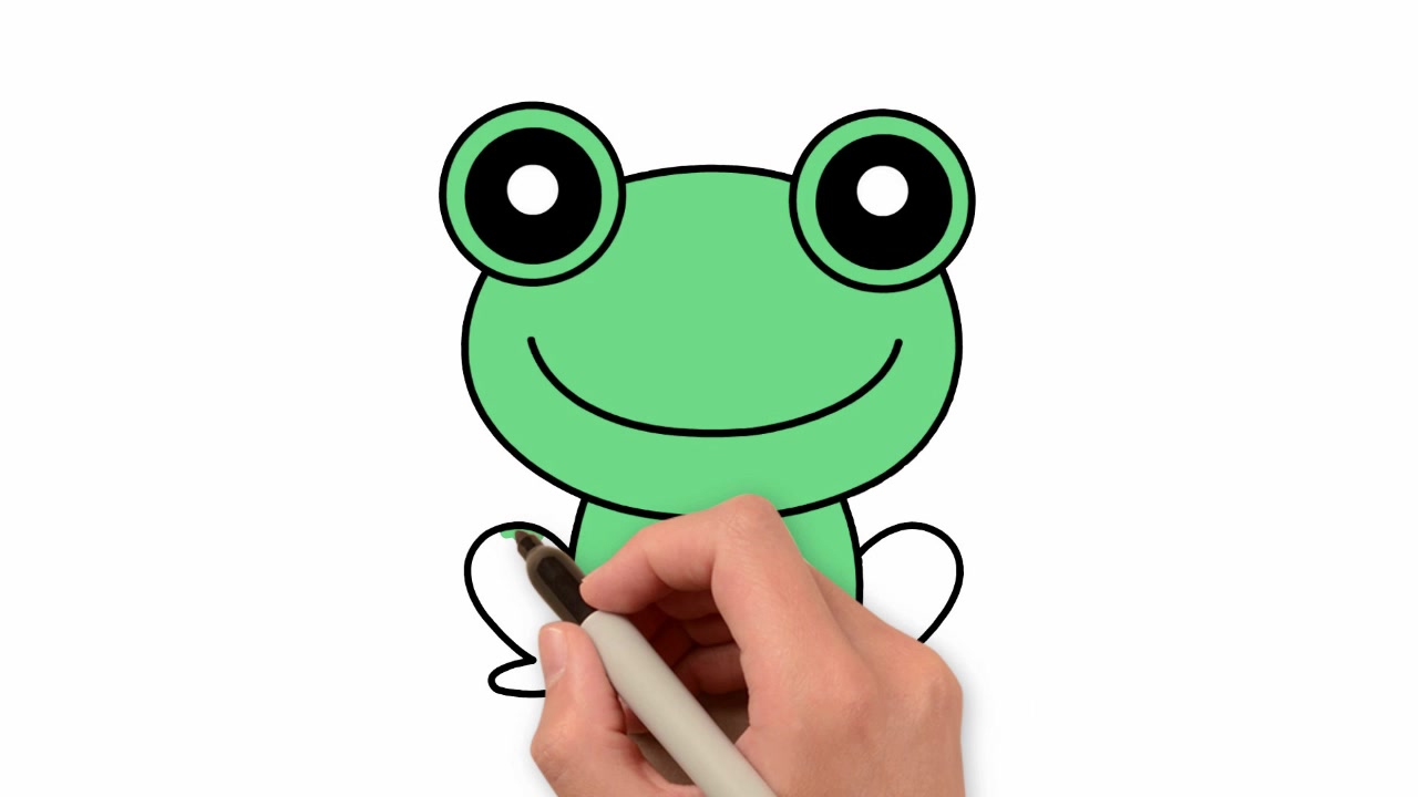 美术简笔画学习:可爱的小动物,青蛙简笔画的绘画技巧讲解