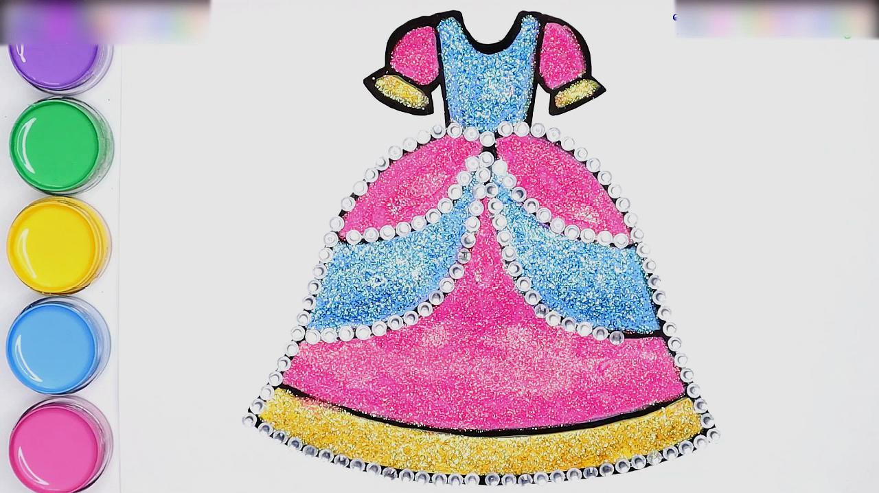 幼儿简易画教你怎么画公主裙,涂完颜色真的是太美了!