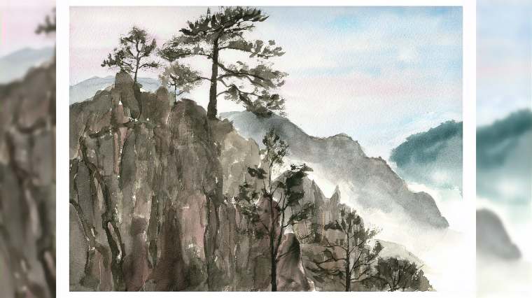 简单水彩山怎么画 百度