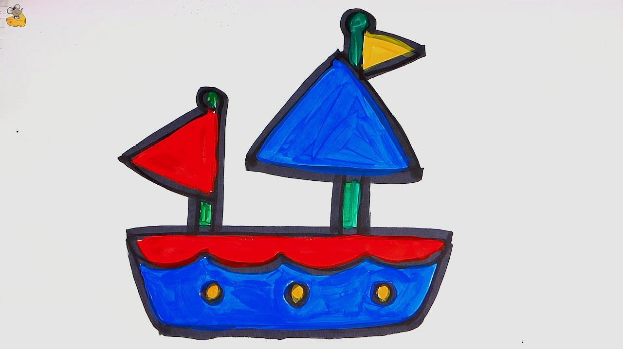 幼儿简易画教你怎么画小船,一起跟着画吧!