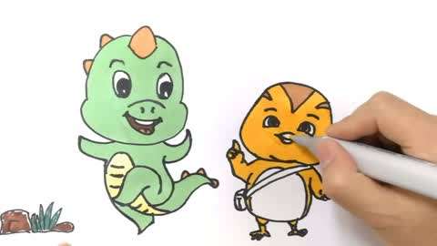 丁丁鸡爱画画 : 第4集 教你画可爱的小恐龙 还有他的朋友萌鸡大宇