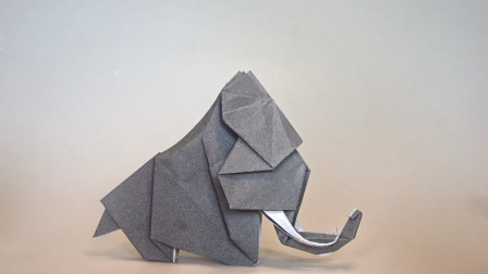 动物折纸小妙招,远古猛犸象的折纸方法,手工难度3颗星!