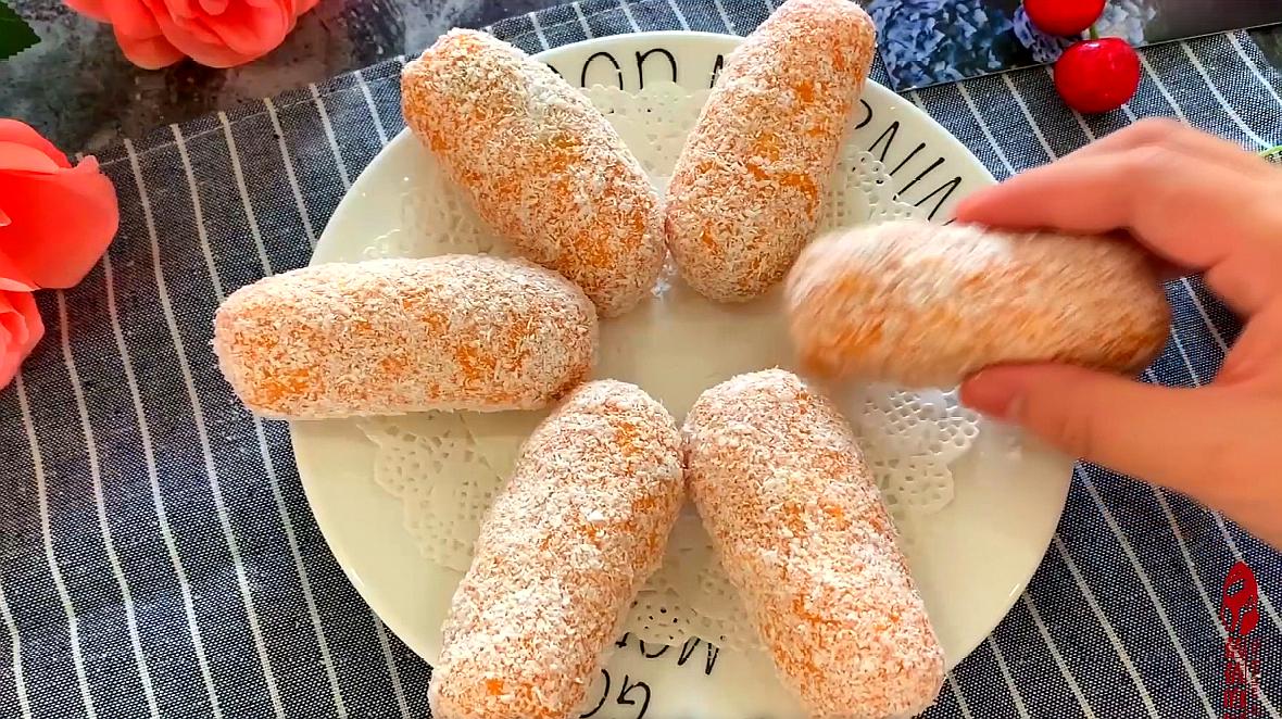 椰香红薯这样做,当小甜点零食吃,软糯香甜适合真美味