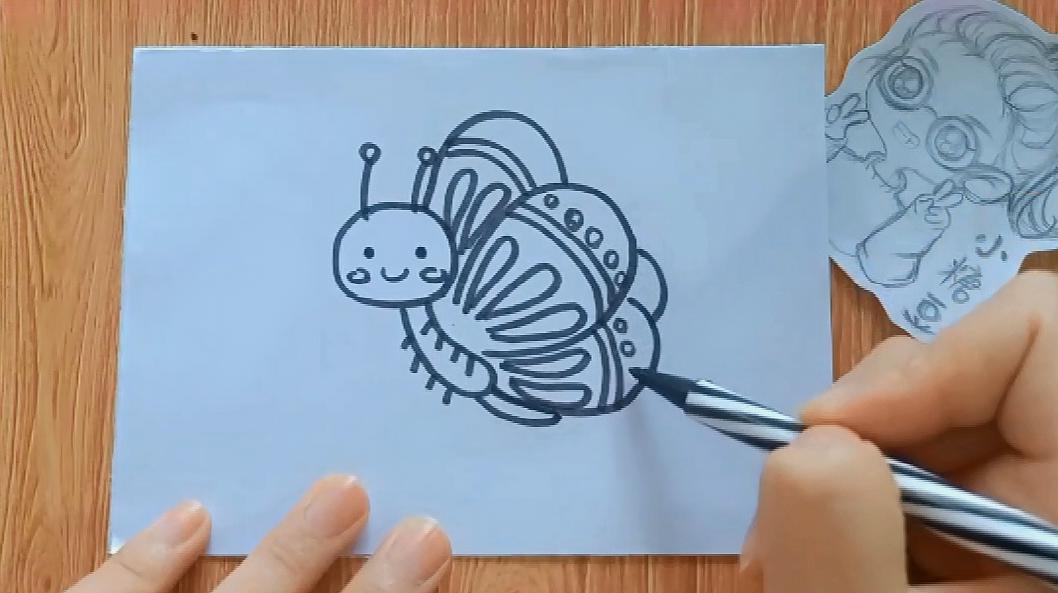 漂亮花纹的小蝴蝶真是美翻了!儿童简笔画教学视频,宝宝快来画吧
