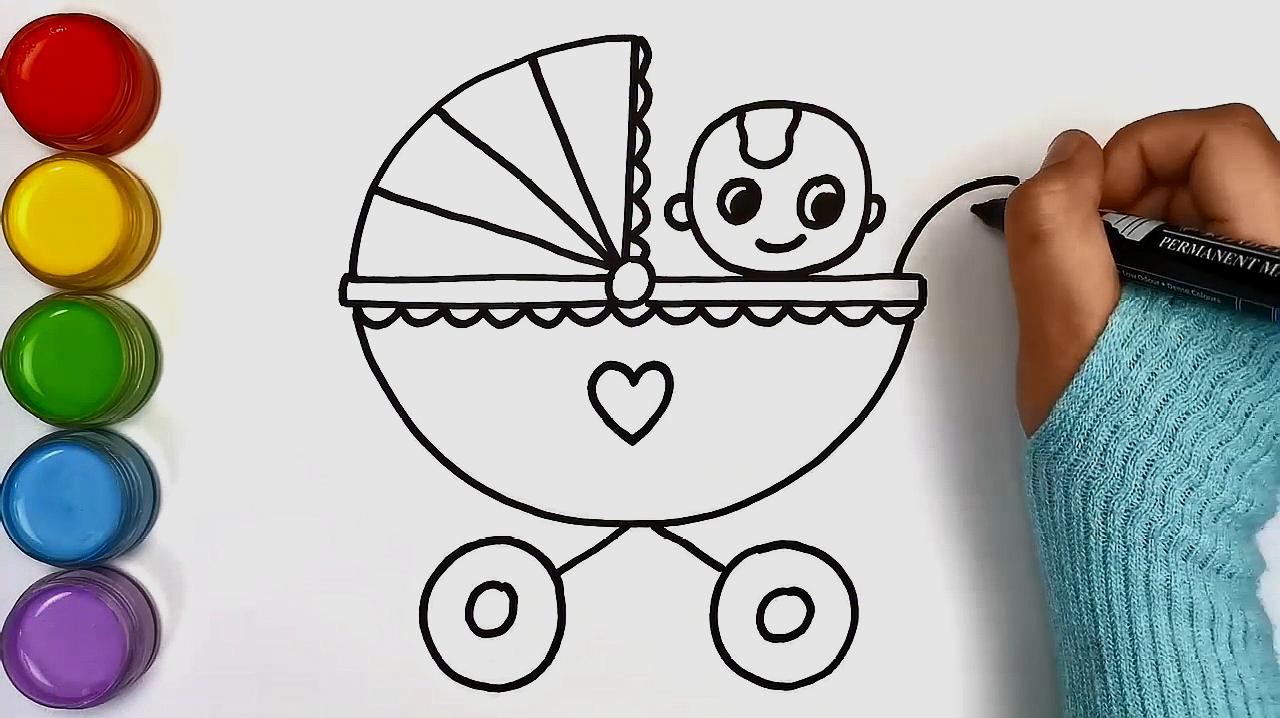 婴儿车怎么画?