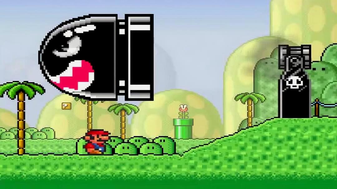 超级玛丽vs炮台,马里奥被800斤炮弹活活压成肉饼