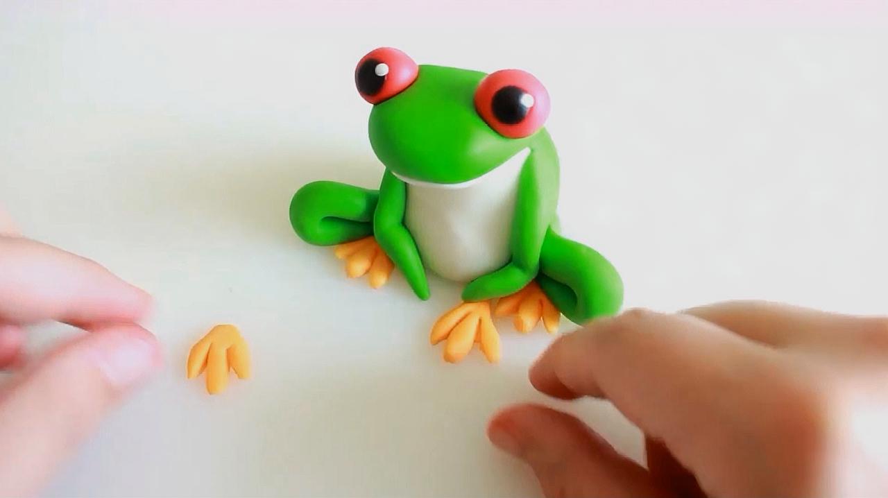 教你制作可爱的青蛙粘土,一看就会
