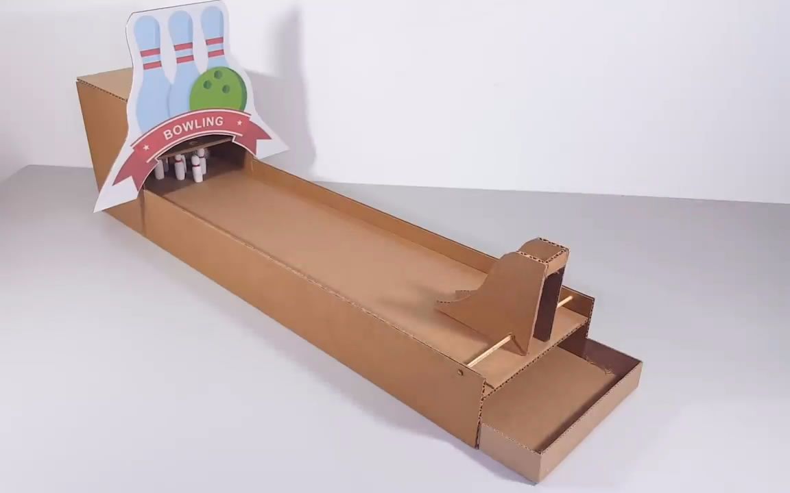 「纸板玩具系列」保龄球小游戏的制作方法,简单又有创意!