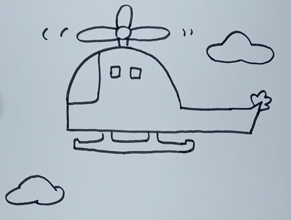 简笔画直升飞机 简单好学