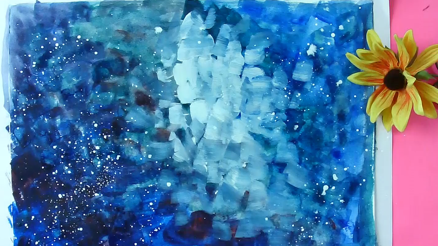 简单星空水彩画教程