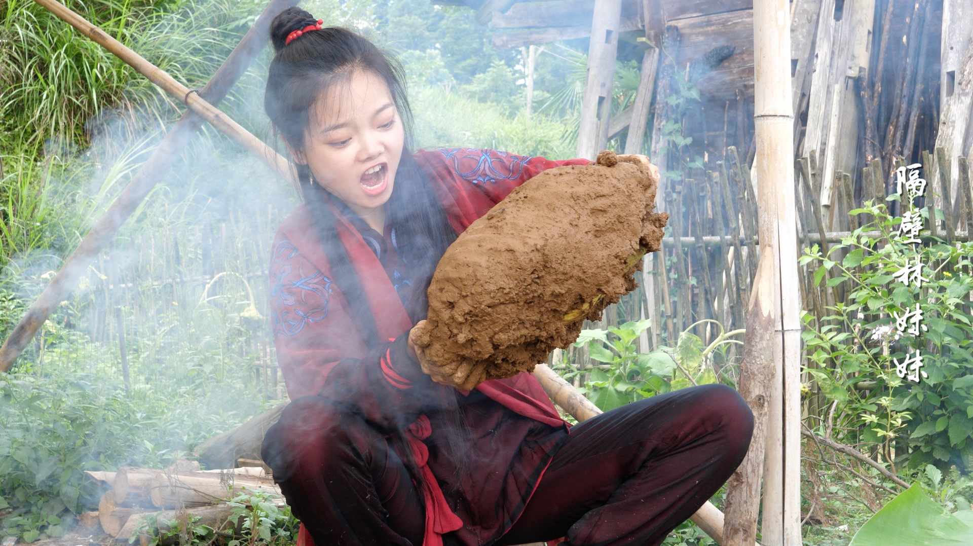 4斤多的叫花鸡,大火烧了2个多小时,打开的一瞬间全村狗子都来了