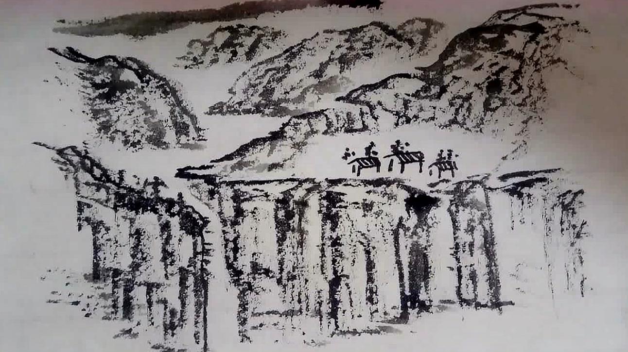 国画悬崖峭壁的画法图片