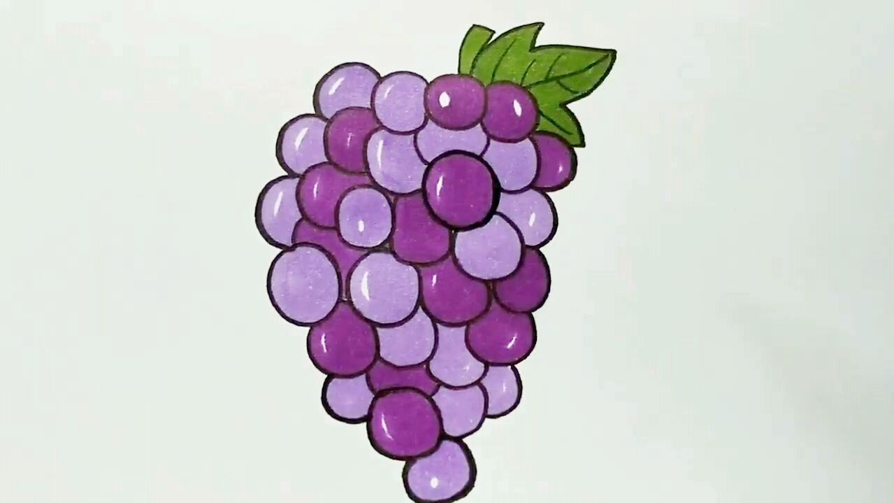 简单易学的葡萄,画好还要涂上颜色哦!