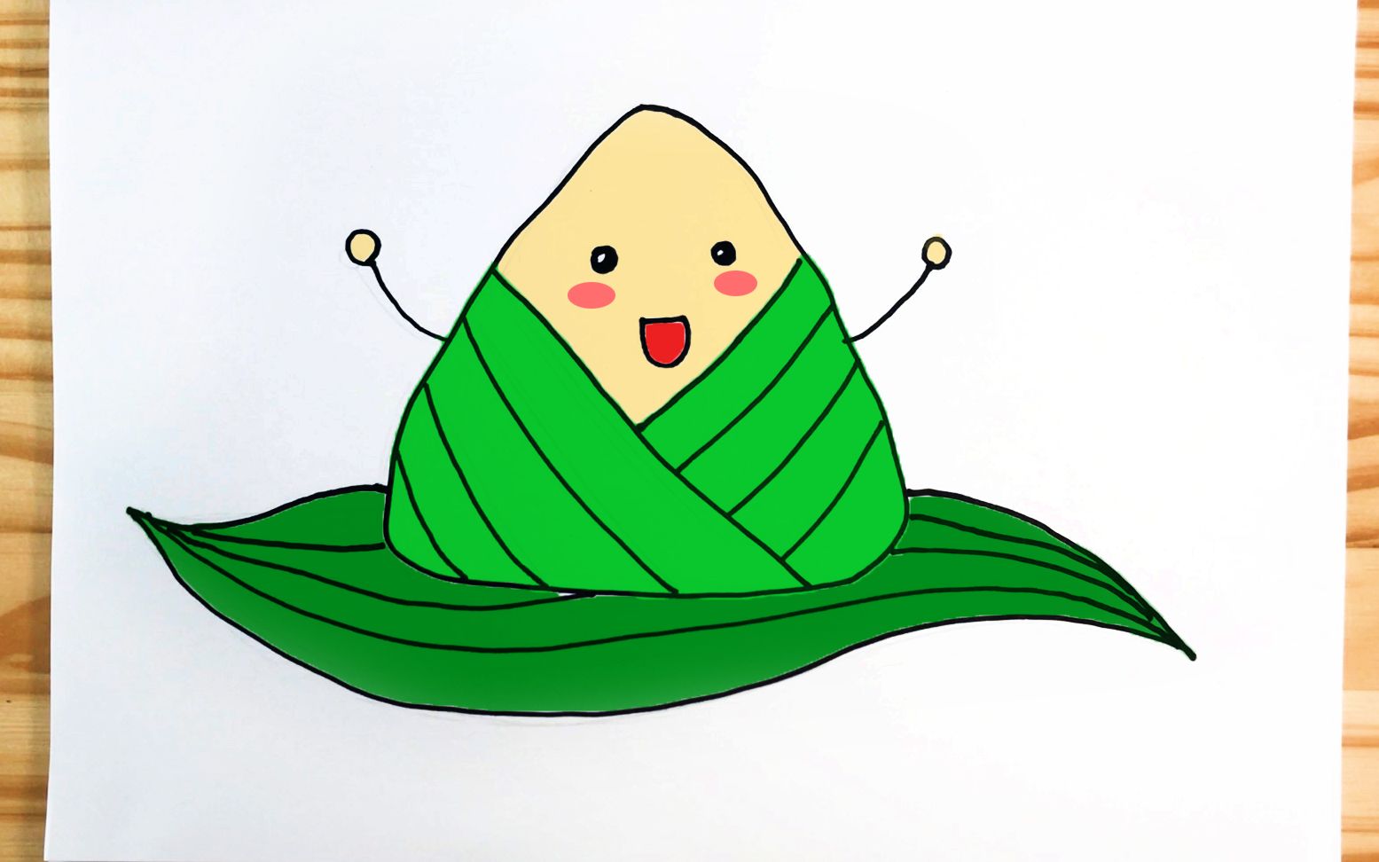 端午节学画可爱的粽子,画在手抄报或手账上