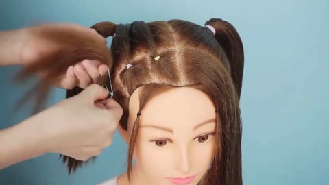 简单易学的一款小公主盘发发型 儿童发型绑扎方法!