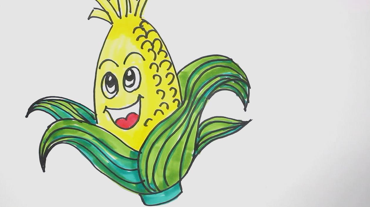 教你玉米的画法,简单又形象!