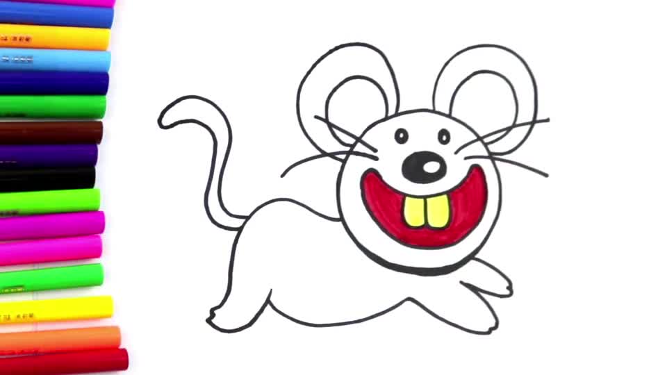 儿童简笔画 画一只可爱的小老鼠,教宝宝最合适了!
