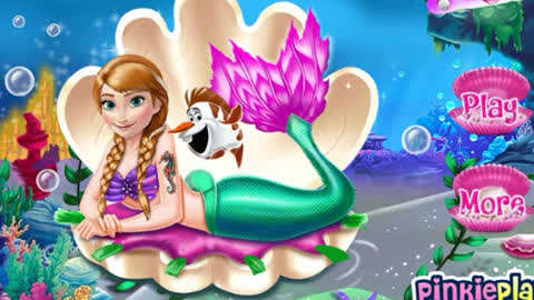 冰雪奇缘公主游戏 冰雪女王幻化美人鱼游戏