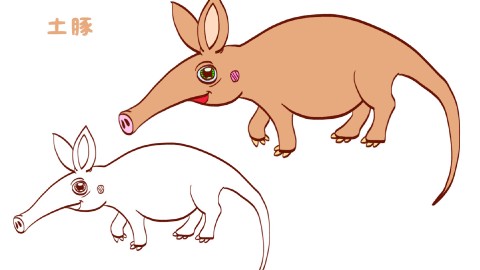 简笔画大全,土豚(一)
