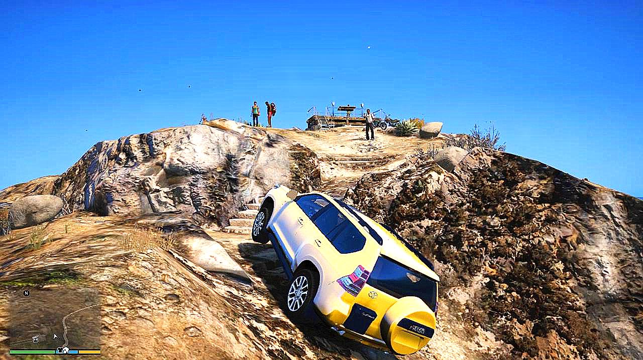 gta5:小富驾驶丰田普拉多挑战c山,中途还放了十几颗黏弹