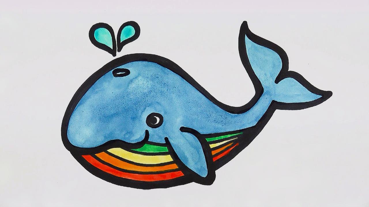 可爱鲸鱼巧绘画,你学会了吗